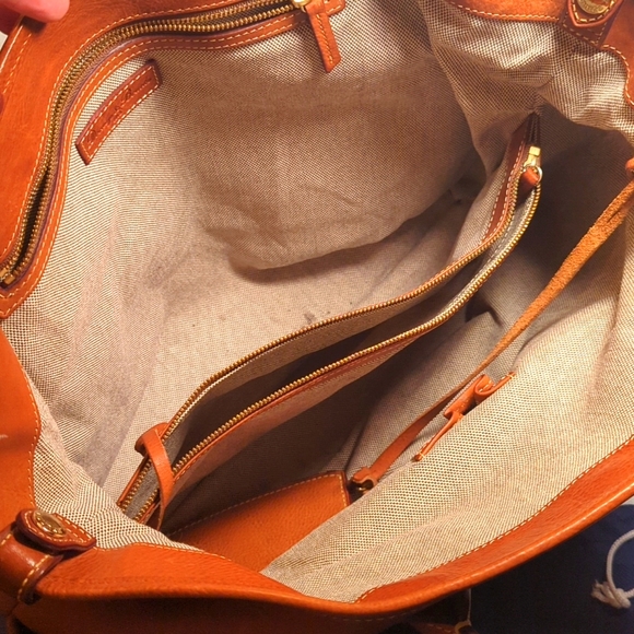 Dooney & Bourke Cognac Brown Leather Tote - Picture 3 of 5